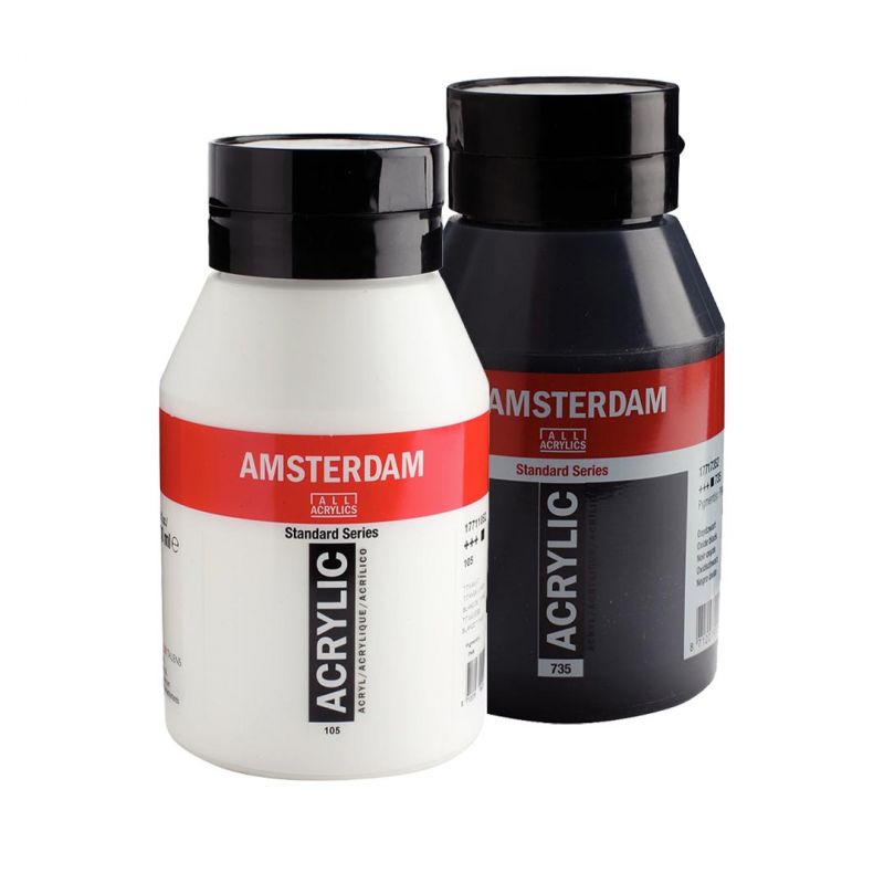 Colore Acrilico Amsterdam Standard, 1lt Amsterdam Acrilico 105 Bianco  Titanio